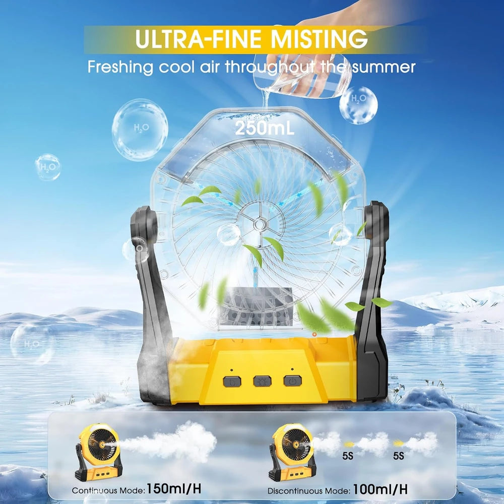 Portable Misting Fan with LED Lantern