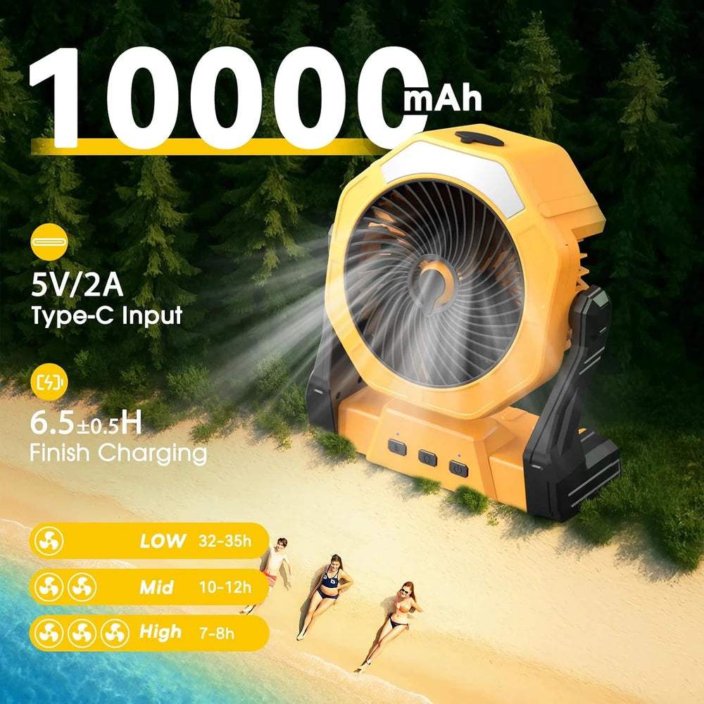 Portable Misting Fan with LED Lantern