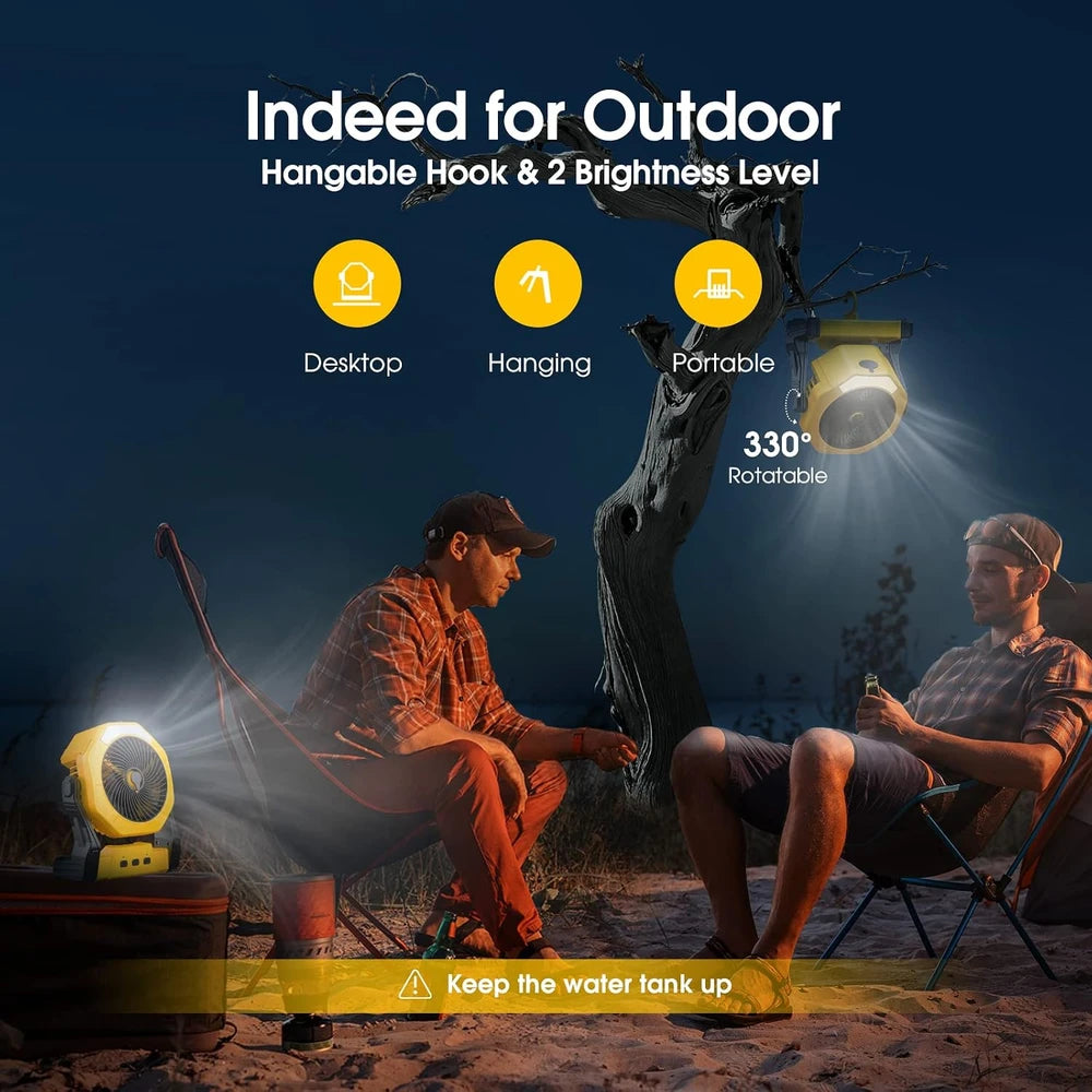 Portable Misting Fan with LED Lantern
