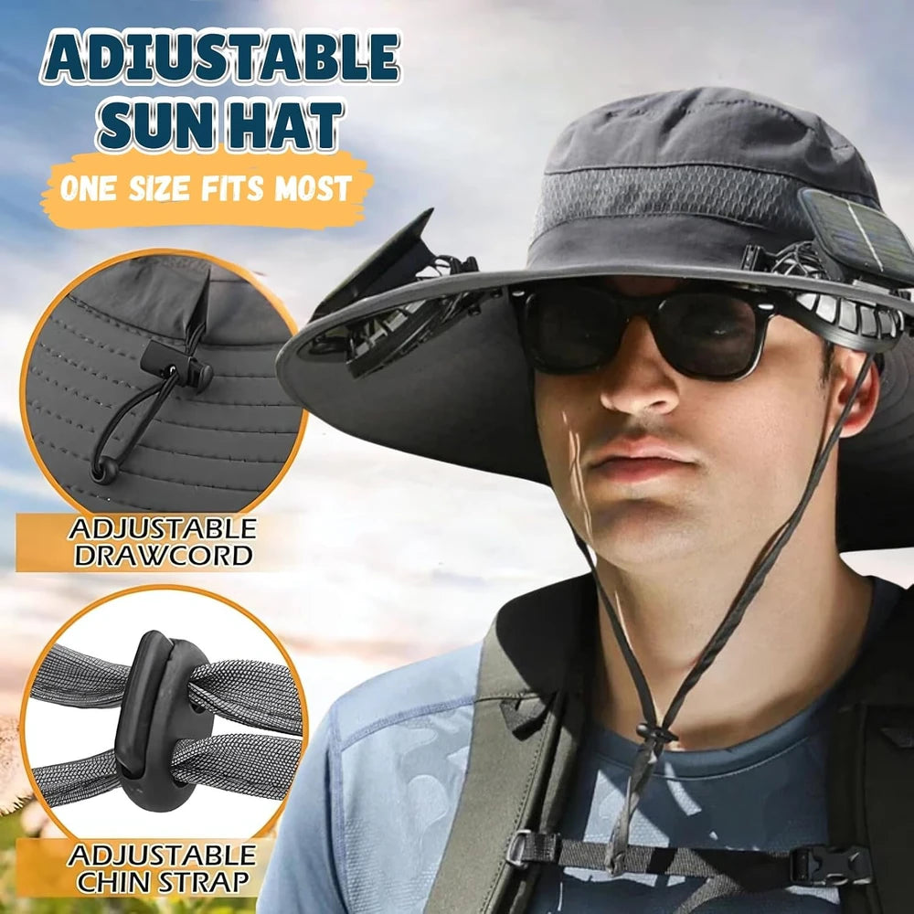 Wide Brim Solar Fan Sun Hat