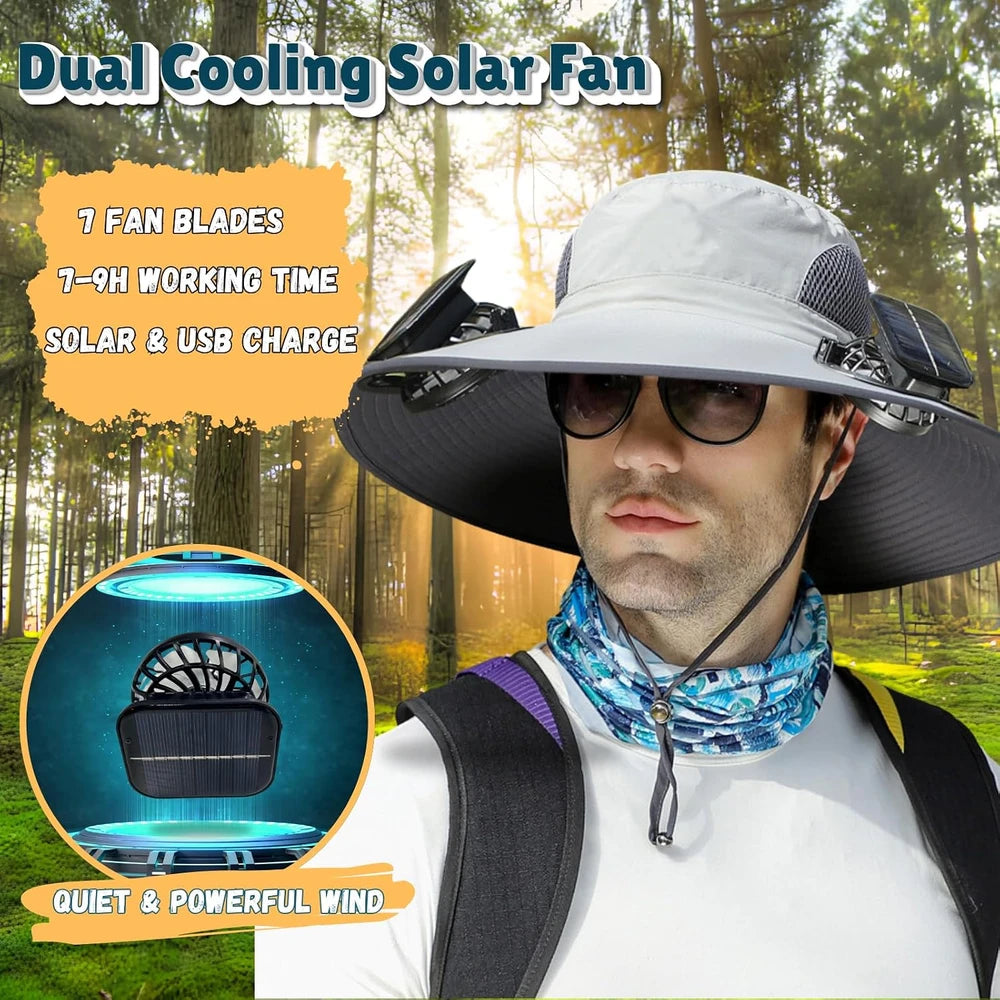 Wide Brim Solar Fan Sun Hat
