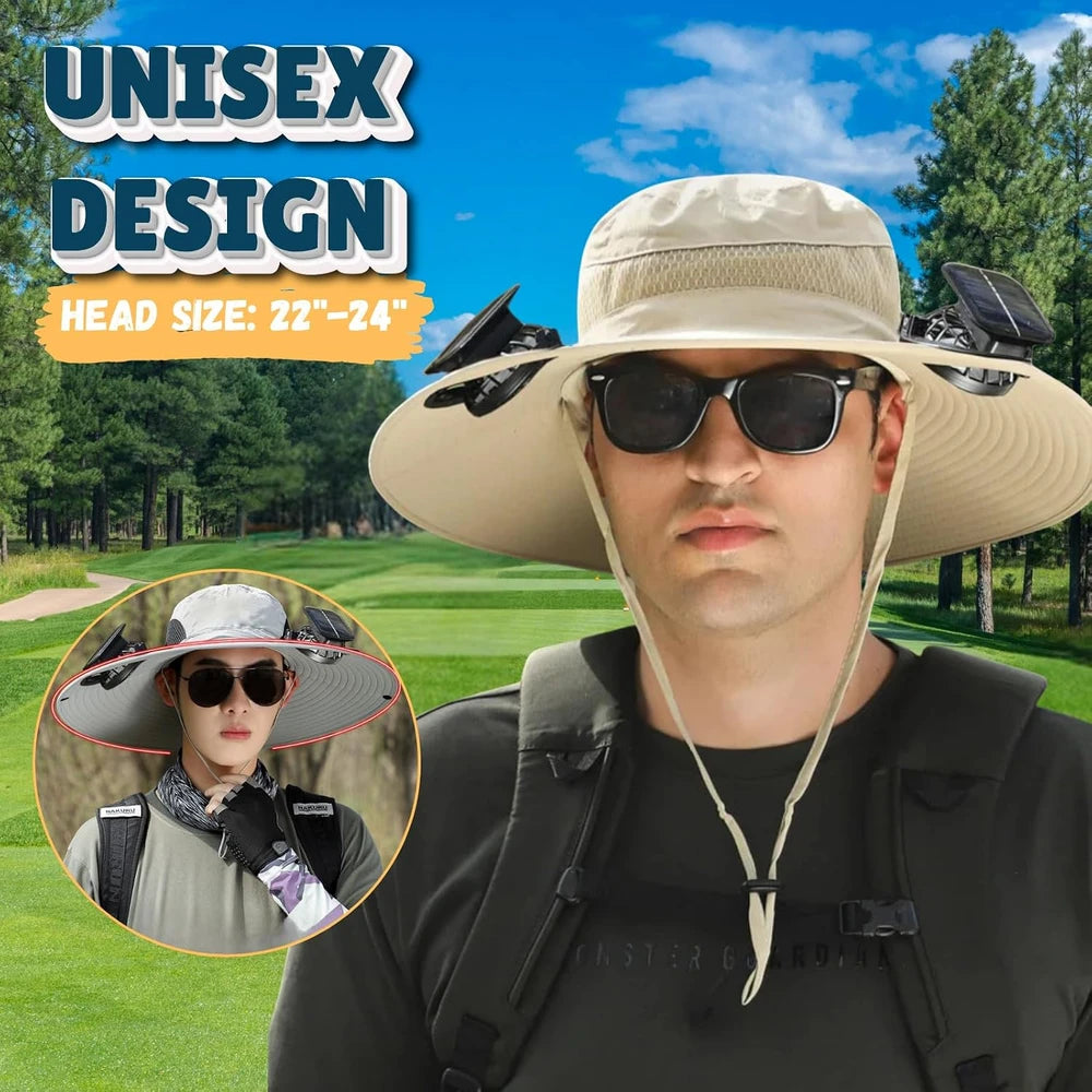 Wide Brim Solar Fan Sun Hat