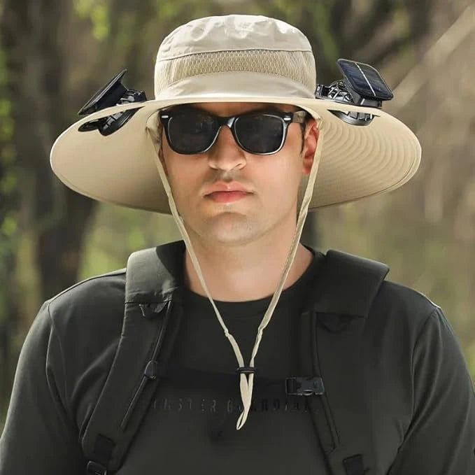 Wide Brim Solar Fan Sun Hat