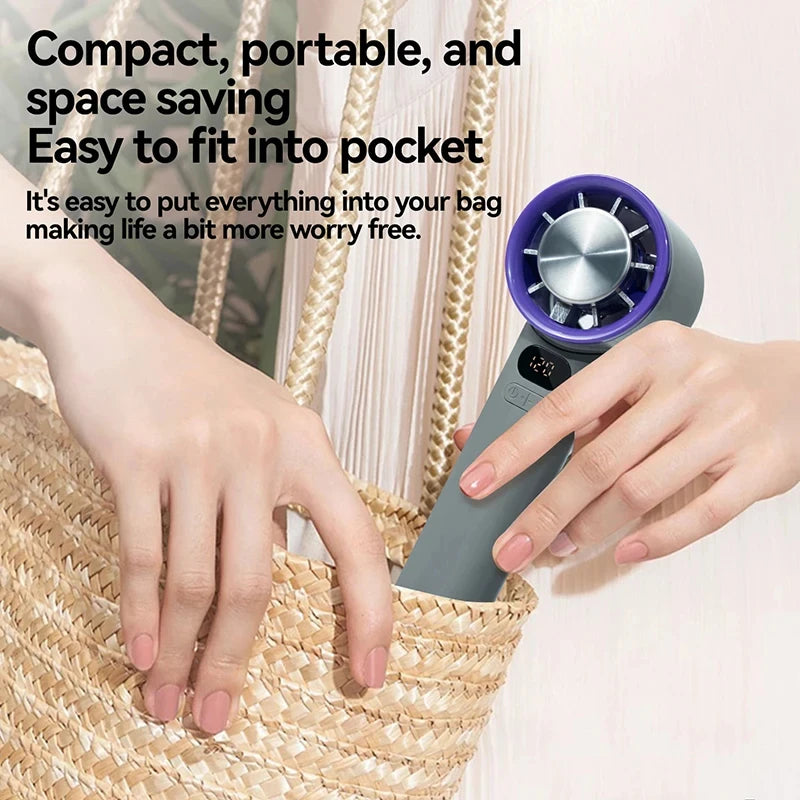 Mini Handheld Fan 120 Speed Portable Bladeless Desktop Fans Rechargeable Instant Cooling With Ice Mode For Men Women New