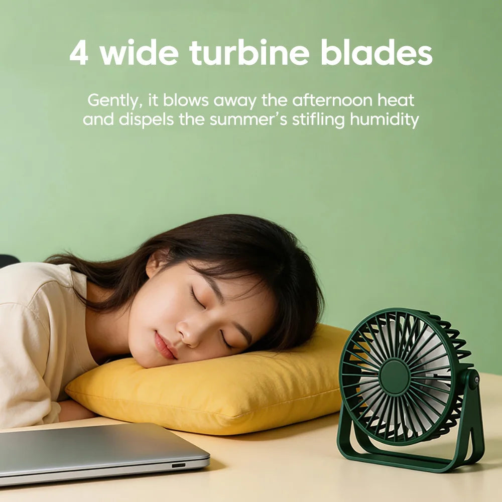 Mini Desktop Fan USB Charging Fan Portable Desk Table Standing Silent Mini Fans For Home Dormitory Office Small USB Fans