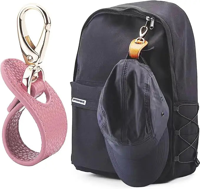 3 Color-Universal Hat Clip for Hands-Free Travel:Backpacks-Securely Holds Baseball Caps, Ponytail Hats(Black+Brown+Pink).